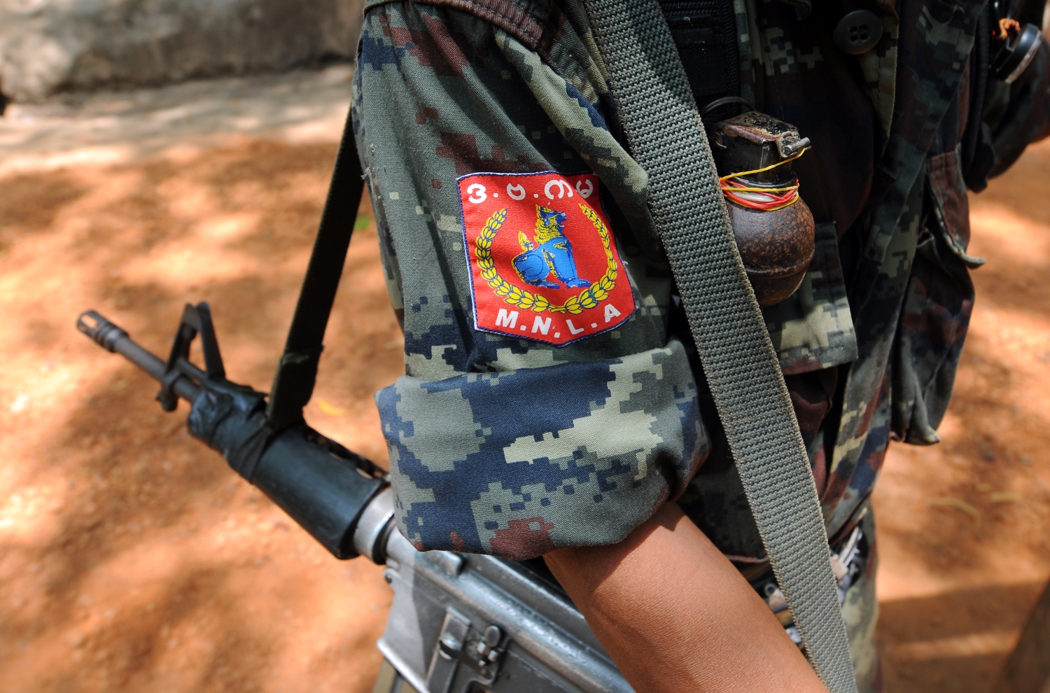 A soldier of the Mon National Liberation Army, armed wing of the New Mon State Party, in April 2015. (Steve Tickner | Frontier)