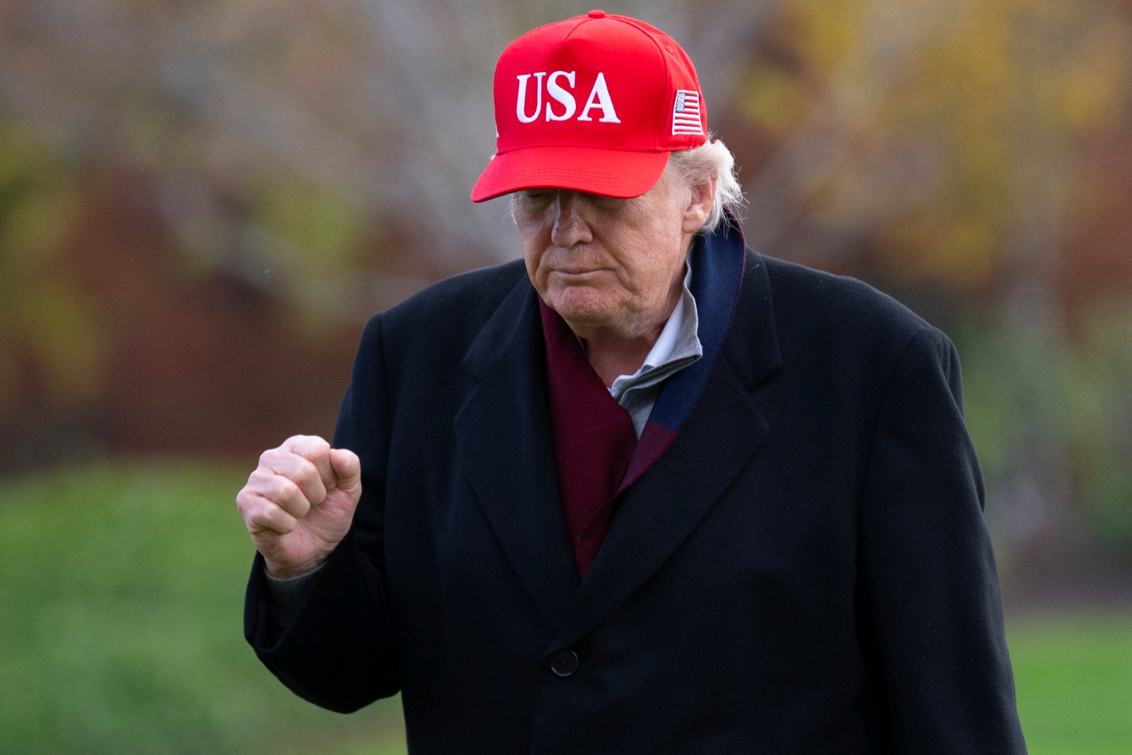 United States President Donald Trump arrives on the South Lawn of the White House, in Washington, DC, on November 22. (AFP)
