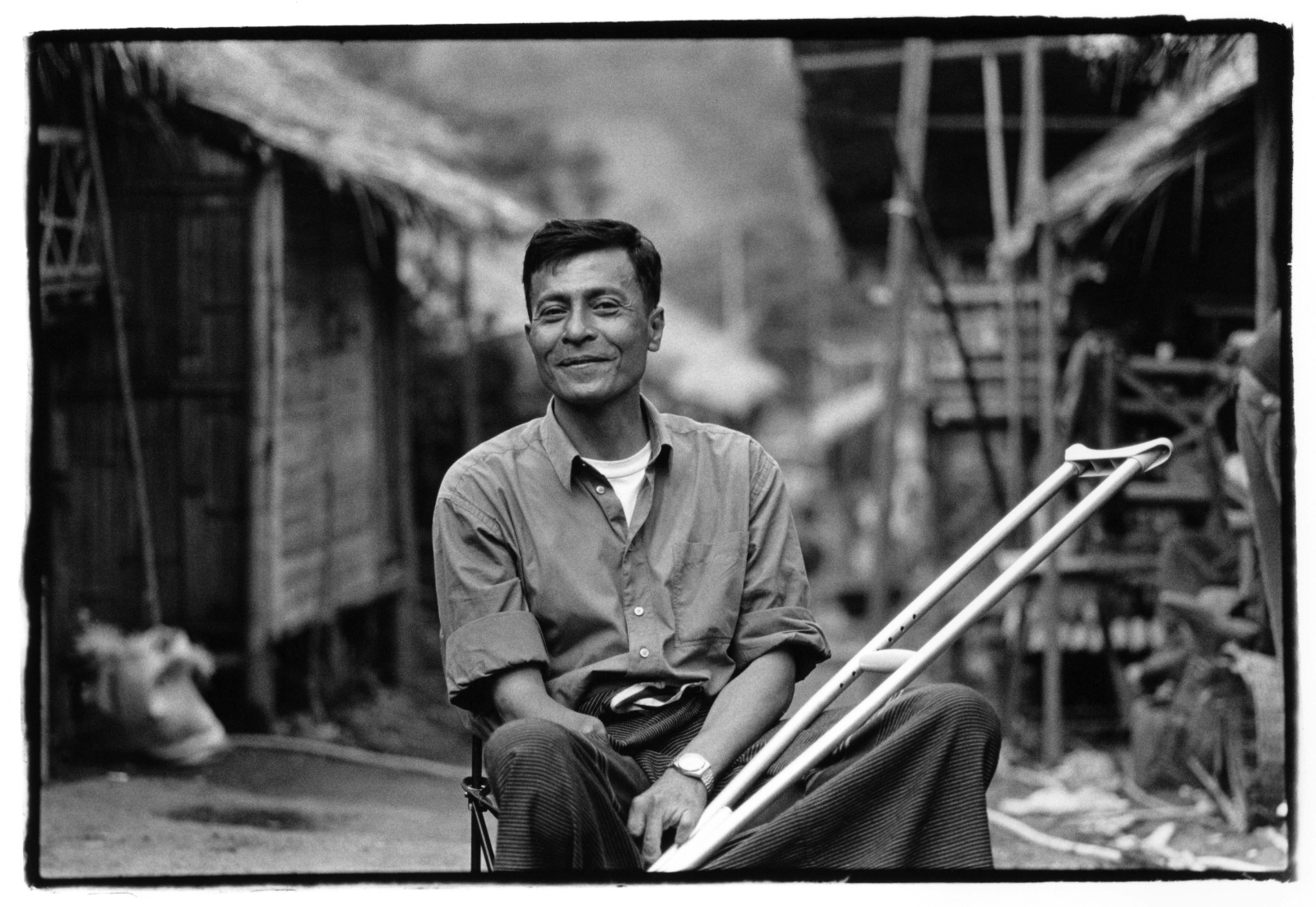 Myo Myint in Umpiem Mai refugee camp, on the Thai-Myanmar border during the shooting of the documentary "Burma Soldier" in June 2008. (Nic Dunlop | Panos Pictures)