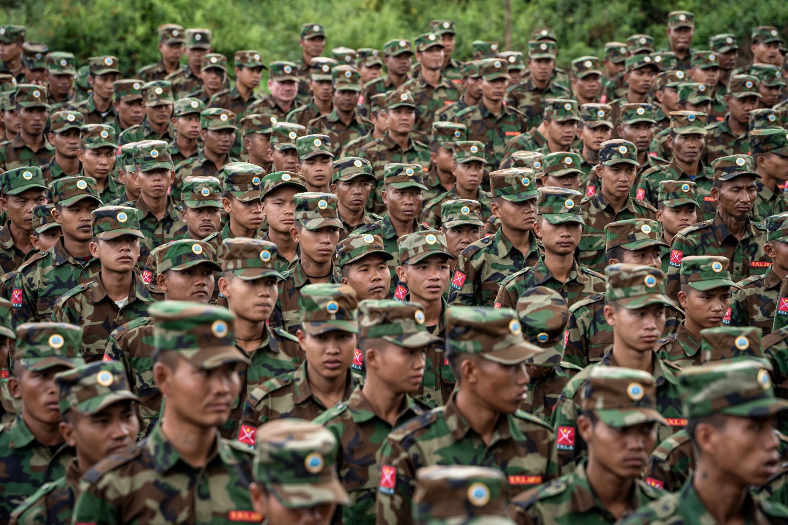 Members of the Ta'ang National Liberation Army attend a graduation ceremony in northern Shan State's Namhkam Township on November 9, 2024. (AFP)