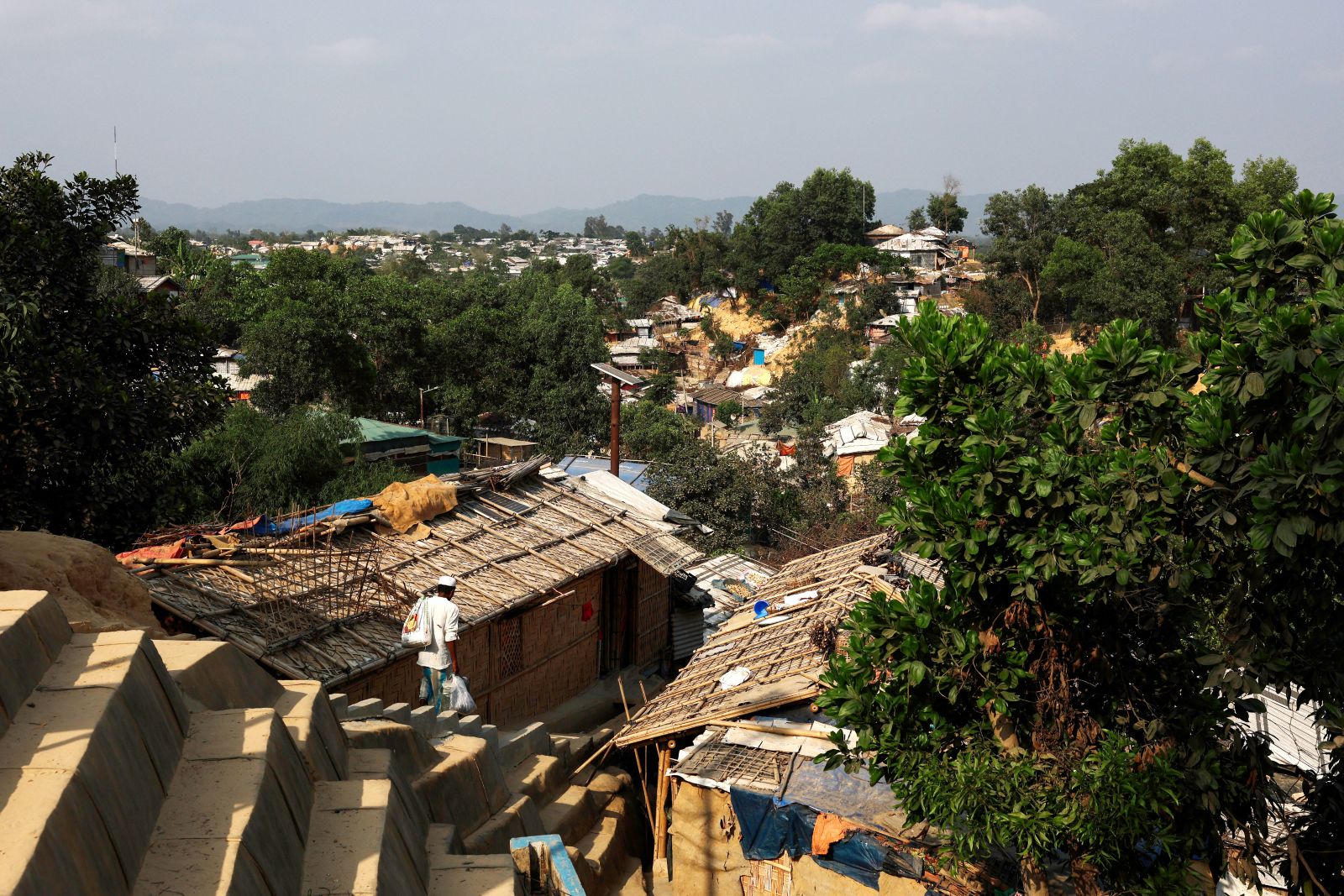 A Rohingya refugee camp in the Cox's Bazar district of Bangladesh, seen on April 23. (Valeria Mongelli)